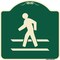Signmission Designer Series-Pedestrian Crossing, Green Heavy-Gauge Aluminum, 18" x 18", G-1818-9796 A-DES-G-1818-9796 - alternate 1